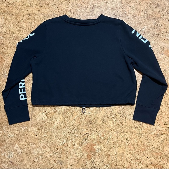 Calvin Klein Performance Logo Cropped V-Neck Sweatshirt Sz L - Picture 7 of 10